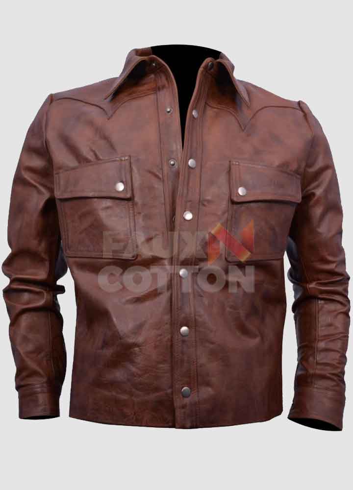 Jason Aldean Brown Leather Jacket